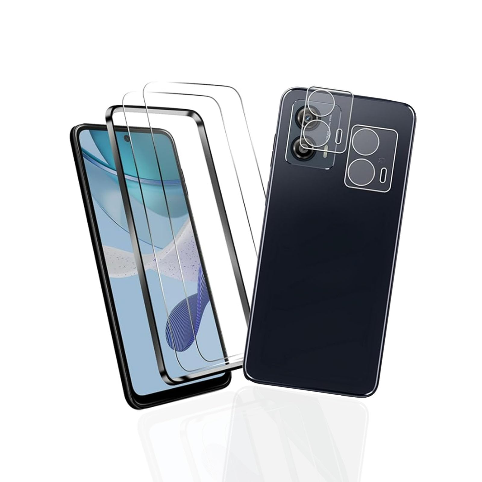 対応Moto G53J 5G/Moto G53Y 5G/Moto G53 5G 用の 2枚ガラスフィルム + 2枚カメラフィルム+1枚 ガイド枠付き 【日本旭硝子 硬度9H】 フィルム 強化ガラス 液晶 保護フィルム 3D Touch対応 、高透過率 、気泡ゼロ 、厚さ0.26mm超薄型 、飛散防止 、高感度 、衝撃吸収 、指紋防止 、ラウンドエッジ加工 、簡単貼り付け