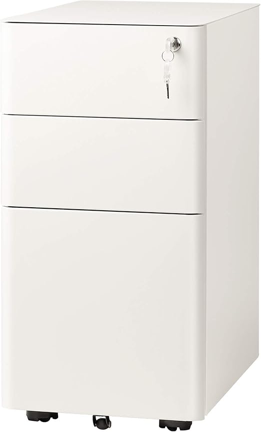 DEVAISE 3Drawer Slim Vertical File Fully
