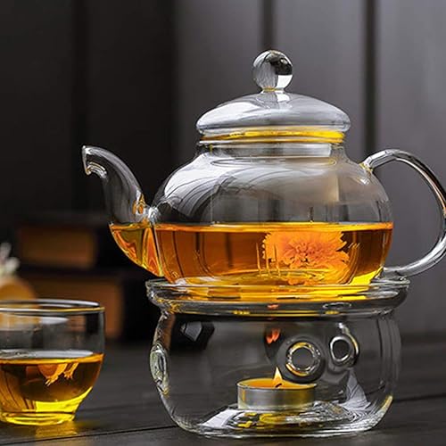 Miniatura 5 de Base de cristal elegante para tetera de cristal, base térmica aislada creativa para teteras para uso en la oficina en casa y material multifuncional