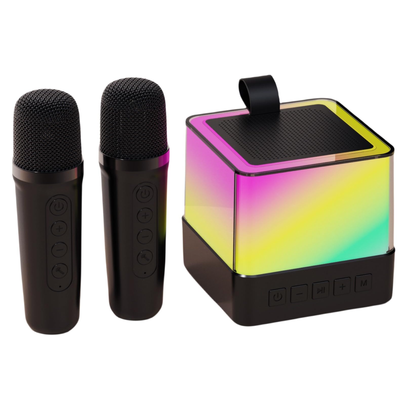 Maszyna do karaoke dla chłopców i dziewcząt z 2 mikrofonami, przenośny głośnik Bluetooth z bezprzewodowymi mikrofonami, zabawki do karaoke ze światłami LED i efektami zmiany głosu, domowy odtwarzacz