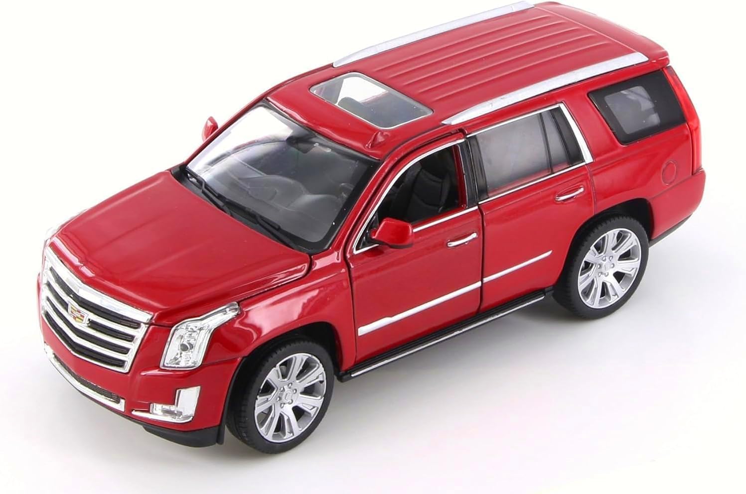 Diecast Model Car Compatible with Welly 1/24-1/27 2017 Escalade with Sunroof Red Metallic…