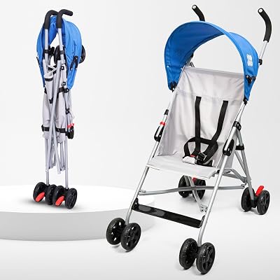 BeyBee Travel-Friendly Compact Baby Stroller Pram for Newborn Baby|with 5 Point Safety Harness, Adjustable seat Recline,