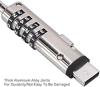 Vista 4 de Cerradura de computadora, portátil, cable de seguridad sin llave, cerradura de combinación antirrobo con cable de bloqueo para computadora