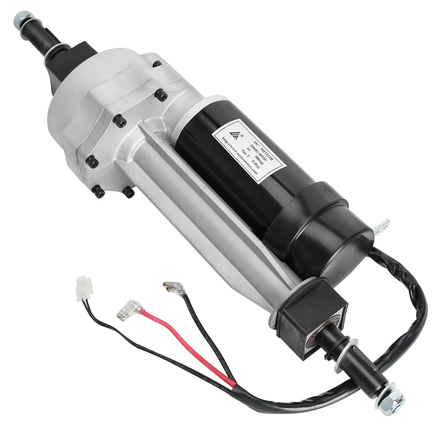 DC 24V 350 Brush Motor Transaxle 3650RPM Differential Axle Electromagnetic Brake Deceleration Motor for DIY Electric Go Kart Mobility Scooter Wheelchair Trolley Tricycle Lawn Mower