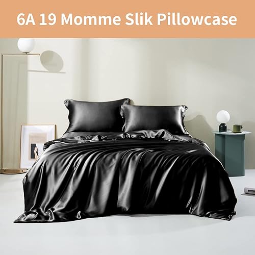 Miniatura 3 de Sutuo Home Juego de 2 fundas de almohada de seda 100% seda de morera, para cabello y piel, 6A en ambos lados, 19 Momme, funda de almohada de seda