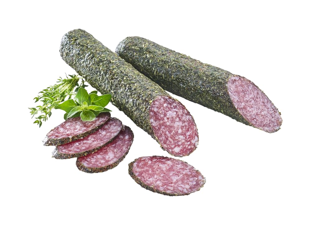 Almgourmet - Salami Kräutersalami - 3 Stück je 180g - luftgetrocknete Salami mit Kräutermantel