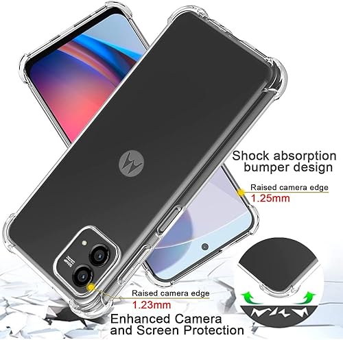 Miniatura 4 de Funda para Moto G Stylus 5G 2023 con protector de pantalla, a prueba de golpes, transparente, delgada, suave, de silicona TPU, funda protectora para