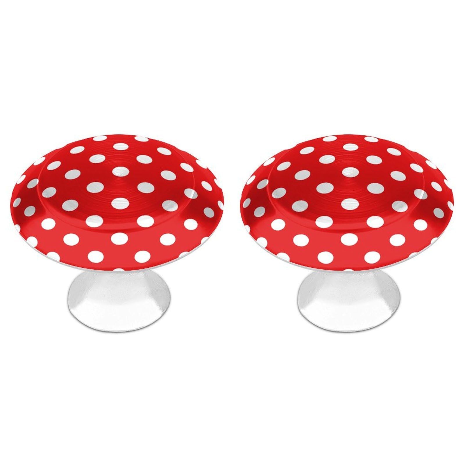 QMNLKH White Polka Dot Pattern Cabinet Knobs for Home, Round Drawer Pulls for Kitchen, Personalized Cupboard Handles with Screw, Fashion Dresser Knobs for Office, Drawer Handles, 2 Packs