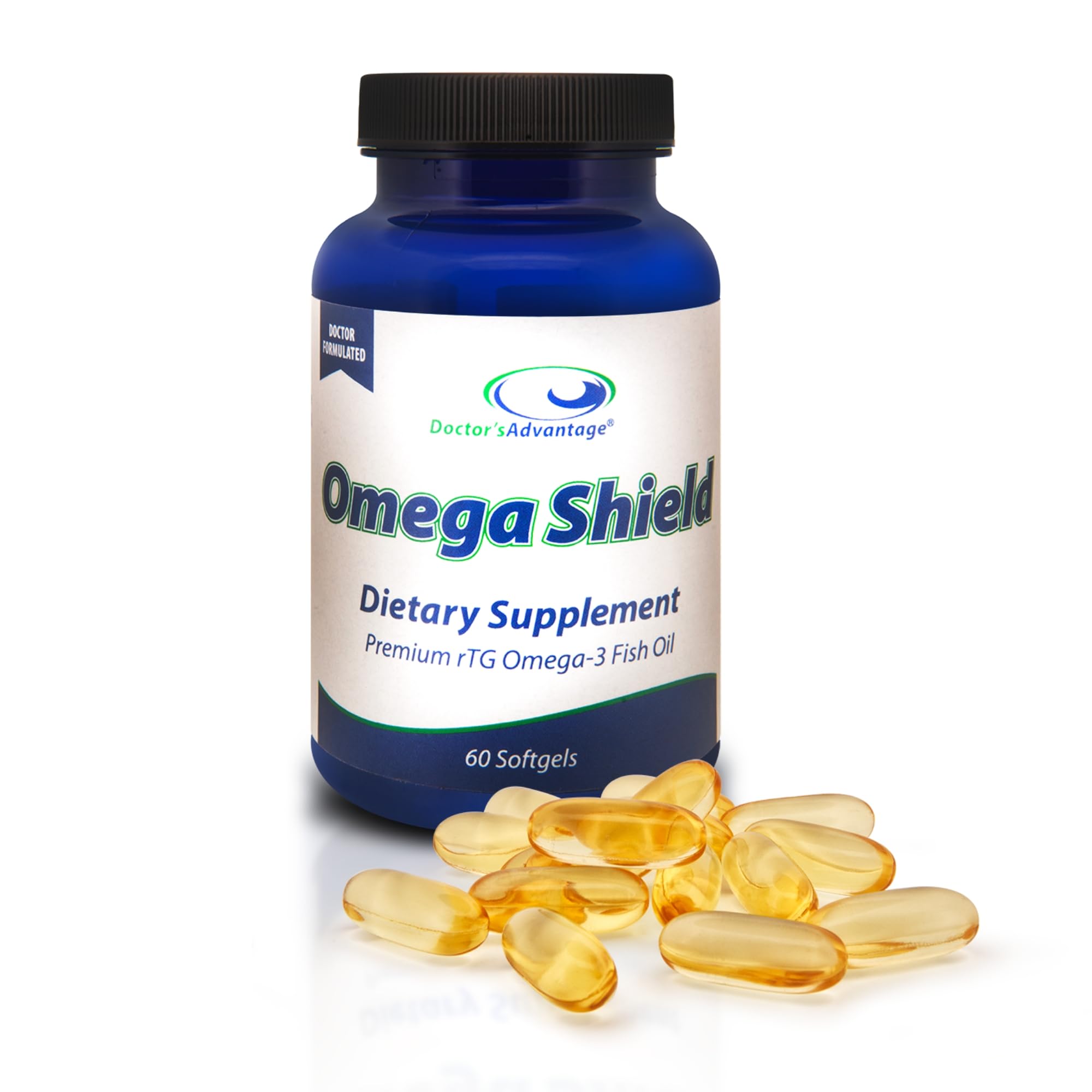 Doctor's Advantage Omega Shield Supplement - 60 Softgels, 30-Day Supply - Premium Mercury-Free Triglyceride Omega 3 Fish Oil for Optimal Heart and Eye Health