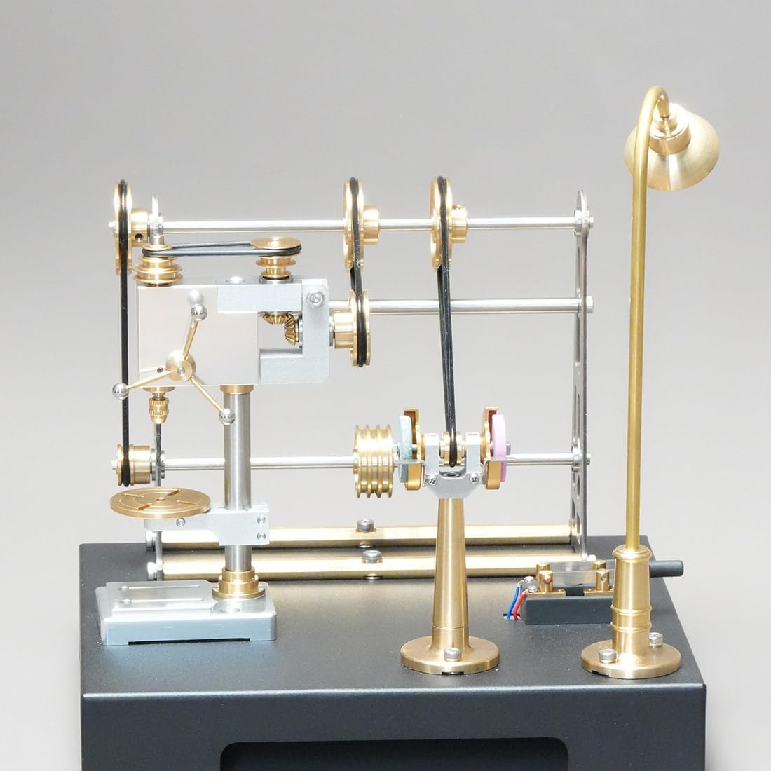 RETROL GF-01 Kit de modélisme d'atelier mécanique, 27 pièces, système de transmission fonctionnel avec poulies et courroies, atelier vintage steampunk pour modèles de moteur à vapeur SE-01/02/03