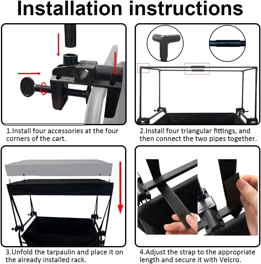 Miniatura 3 de Toldo universal para accesorio de carro plegable, cubierta de toldo plegable, accesorios de carrito de carrito, tela Oxford, reemplazo de toldo
