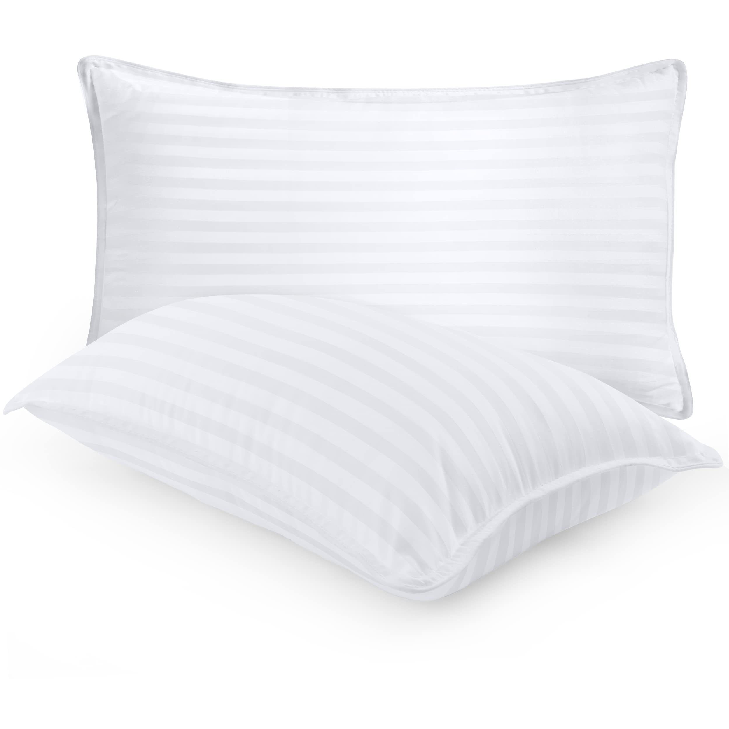 Utopia Bedding Premium Cotton Plush Gel Fiber Filled Fluffy and Soft Queen Size Bed Sleeping Pillows (White, 20 x 28 Inches) - 2 Pack