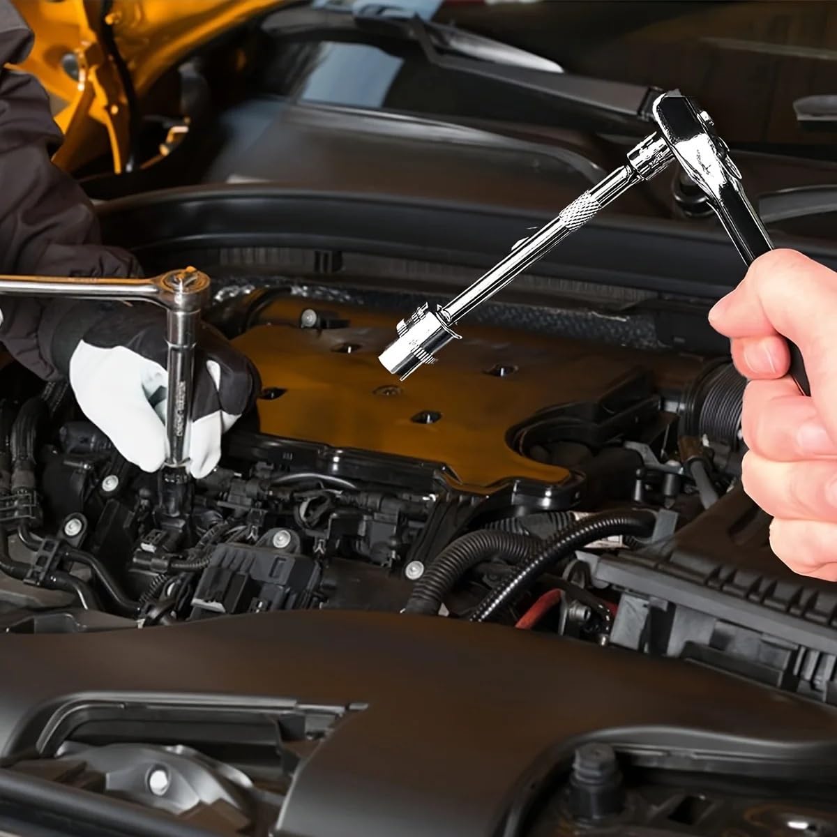 32-częściowy zestaw narzędzi Do mechaników i nasadek, nasadki głębokie standardowe 1/2" Zestaw przedłużek