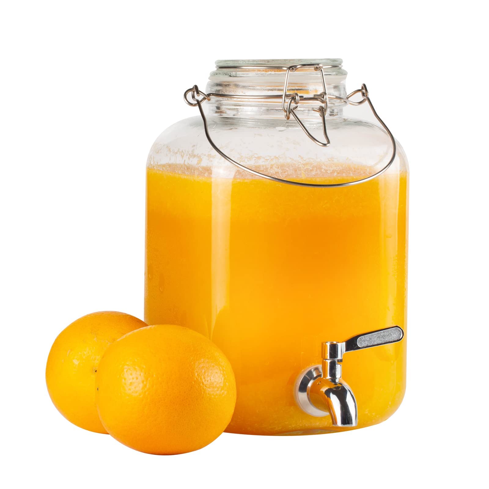 PUSCRIENO Glass Drink Dispenser with Spigot