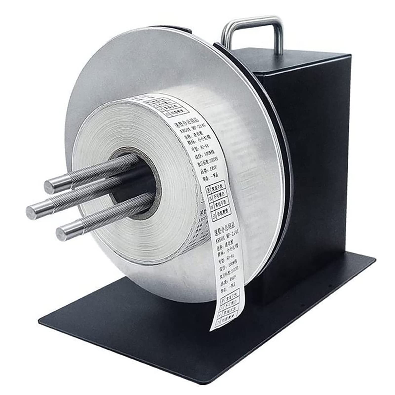Riavvolgitore di Etichette, Riavvolgitore Automatico di Etichette da 185 mm, Dimensioni Nucleo Regolabile da 1-3", Larghezza Albero 100 mm, velocità Regolabile, Sincronizzato con la Stampante