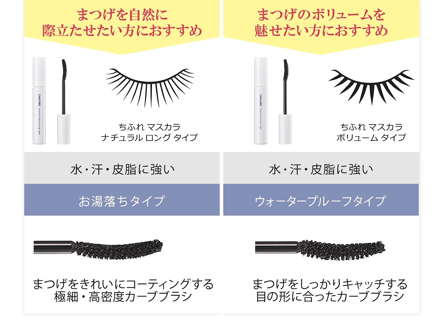 Chifure Mascara Natural Long Type 8.5g - Black