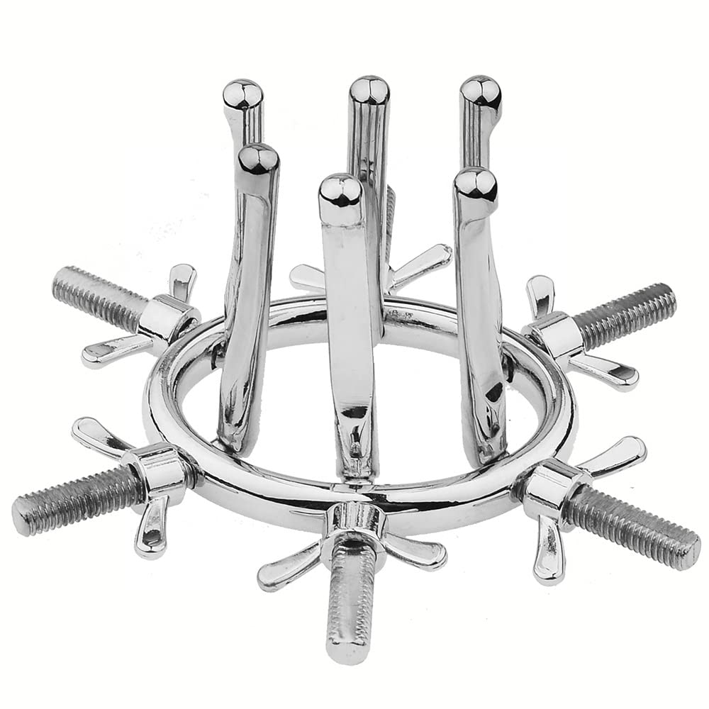 Dilatateur anal réglable en métal Dilatateur vaginal Jouet sexuel anal Spéculum anal et vaginal pour l'exploration sensuelle et la stimulation intense BDSM (rond et ovale, lot de 2)