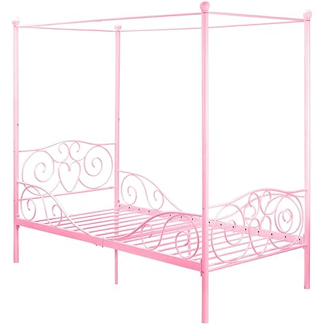 DHP Metal Canopy Twin Princess Bed Frame