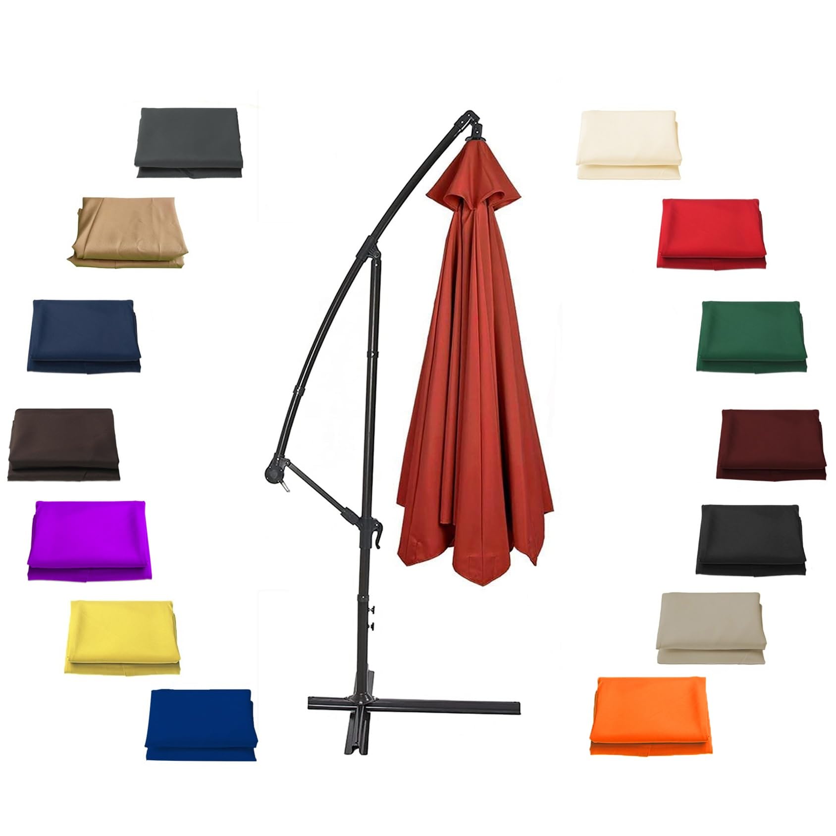 6/8 Arm Sun Umbrella Replacement Cloth Market Table Umbrella Canopy Outdoor Shade Canopy Cover For Patio/Yard/Beach/Pool, Easy To Install