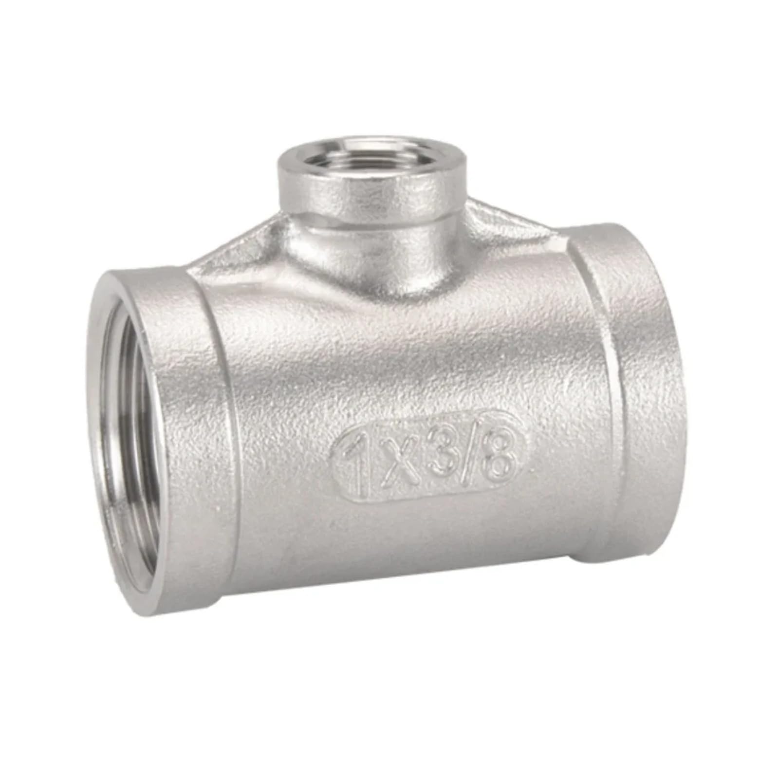 Conector Reductor de tubería de Acero Inoxidable 304 de 3 vías con te Reductora Hembra NPT de 1/8", 1/4", 3/8", 1/2", 3/4", 1", 2", 3" y 4"(2-1L2 TO 2 Inch_Two Sides TO Mid)