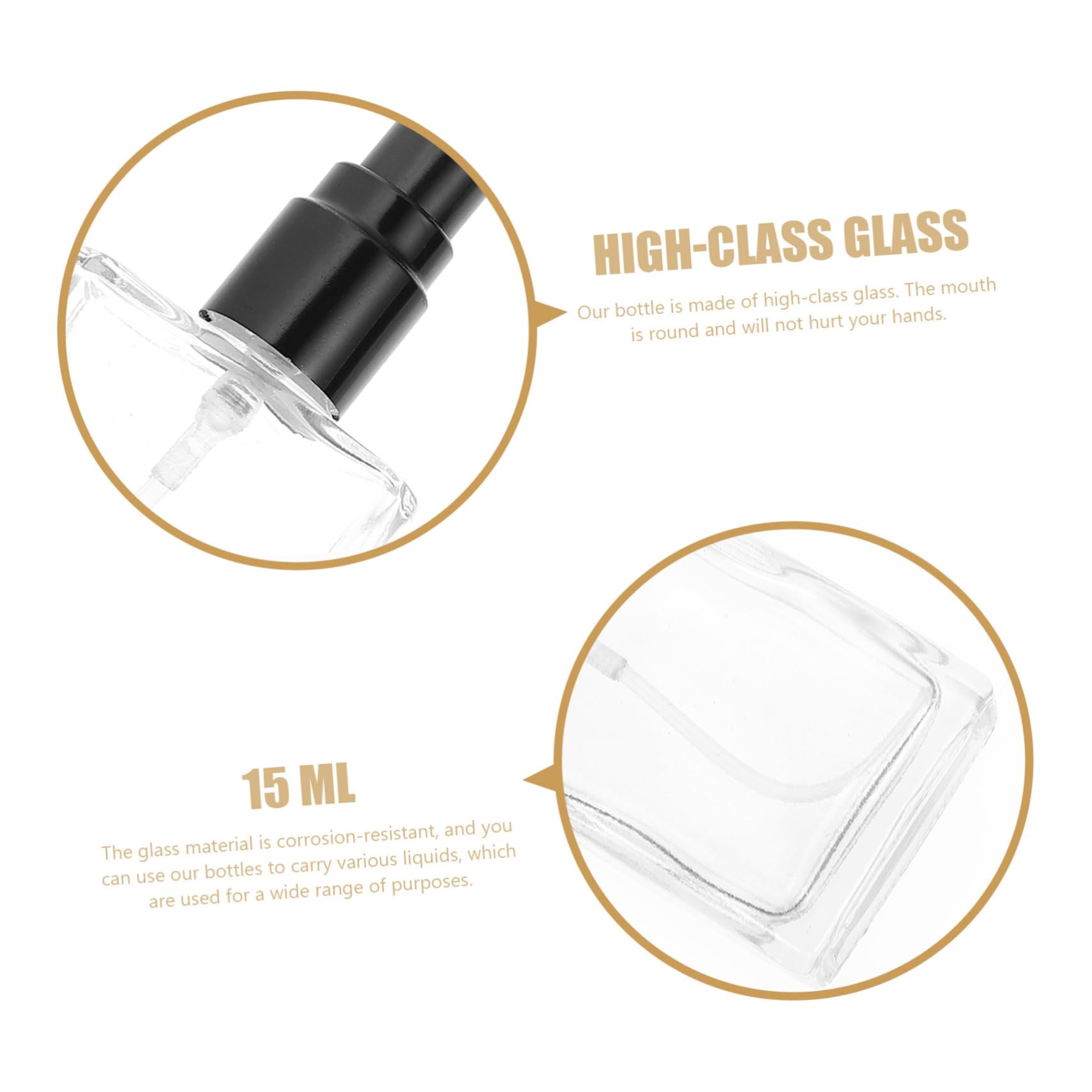 Housoutil Flacon Pulvérisateur en Verre Transparent 15ml, Lot de 12