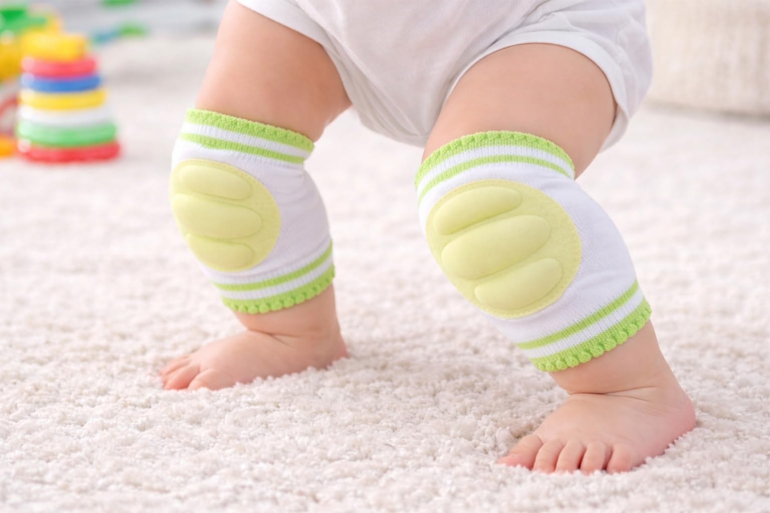 SHYAM INTERNATIONAL Baby Knee Protector Pads | Soft Cushioned Crawling Knee Guards | Washable & Breathable | Anti-Slip Knee Pads for Babies & Toddlers (1 Pair)