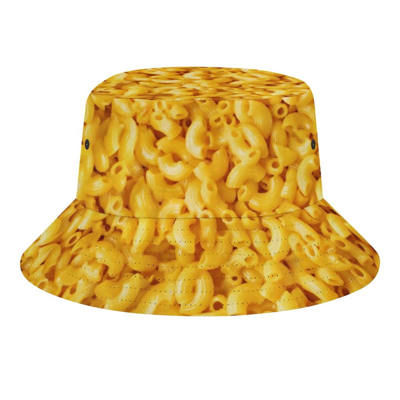 Ahdyr Unisex C-Macaroni And Cheese Style-6 Cmacaroni And Cheese Style Bucket Hat, Packable Summer Sun Cap Outdoor Beach Travel Fashion Fisherman Hats For Women Men Teen Girl