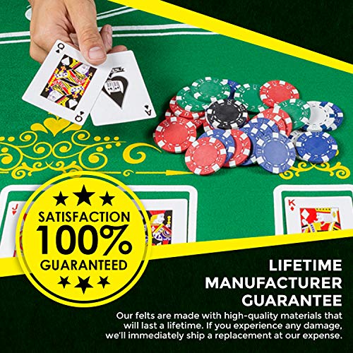 Tabletop Casino Felt Layout For Texas Holdem Poker And Blackjack - Premium Professional Grade Blackjack And Poker Mat For, Theme Party, Poker Night, Fundraisers & Gatherings #TOP4