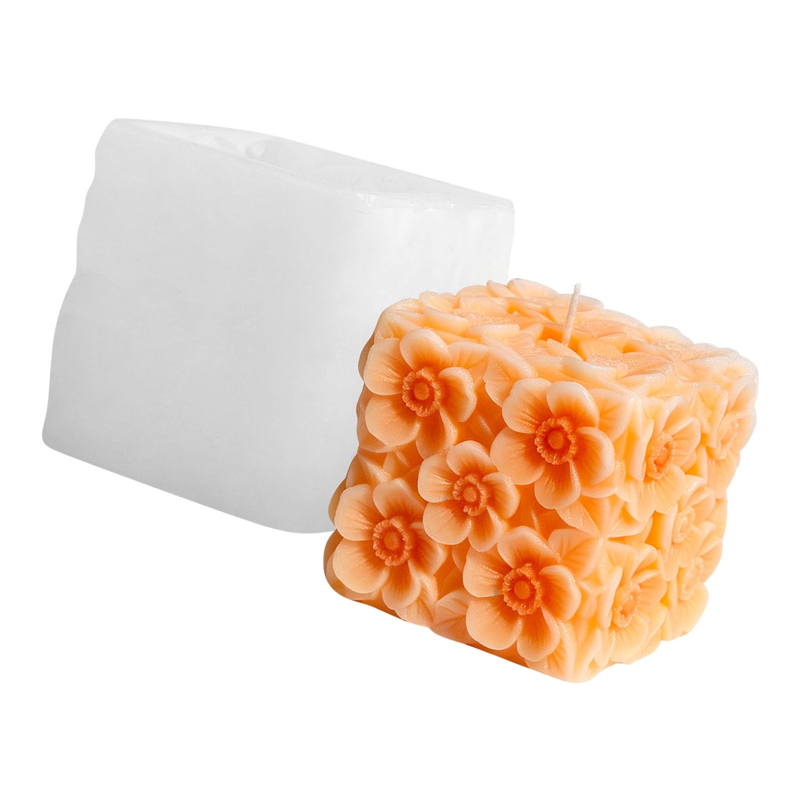 BWANGIAO Floral Relief Silicone Mould For Candle Soap Making With Food Grade Safe Materials And Easy Demolding