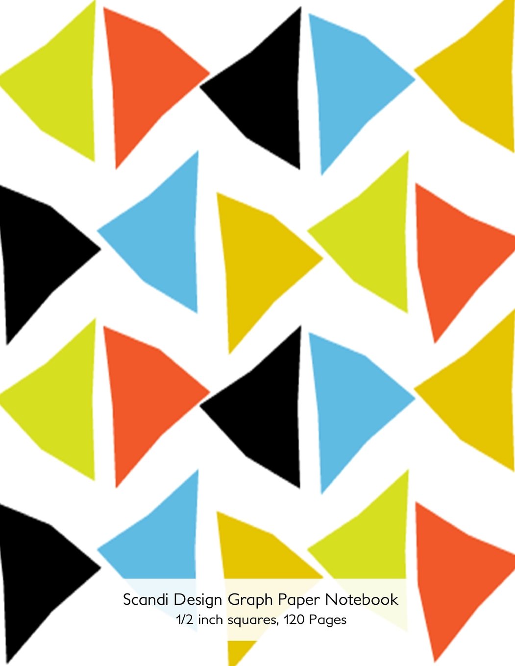 Scandi Design Graph Paper Notebook 1/2 inch squares - 120 pa