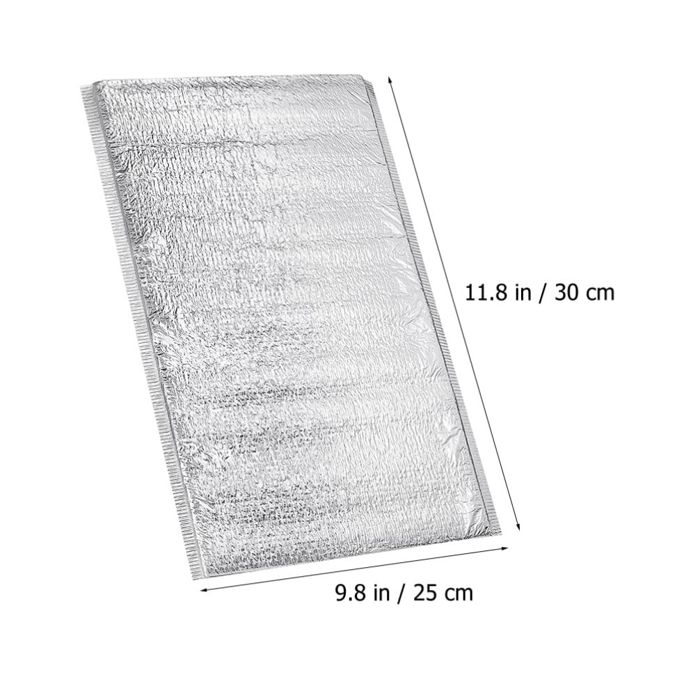INOOMP Isolierbeutel aus Aluminiumfolie, Lebensmittelaufbewahrung, Thermo-Kühlbeutel, wiederverwendbar, Vakuumbeutel, offene Oberseite, 25 Stück