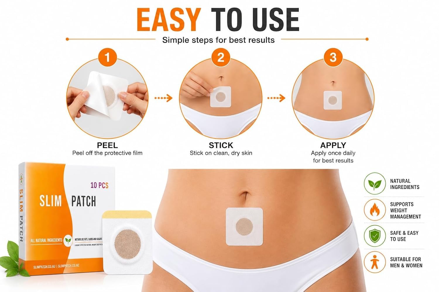 Herbal Body Care Patch Pack of 10 with Body Measuring Tape | Daily Skin Patch for Men & Women | Comfortable Adhesive Design | Easy Daily Application | Personal Body Care Accessory — Amazon image 3
