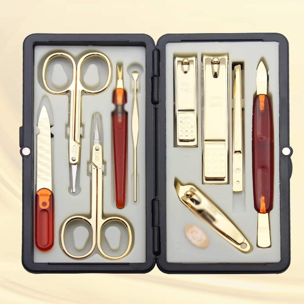 8 10pcs Stainless Steel Manicure Set Nail Care Tools Pedicure Nail Clipper Kit with Mini Finger Nail Cutter