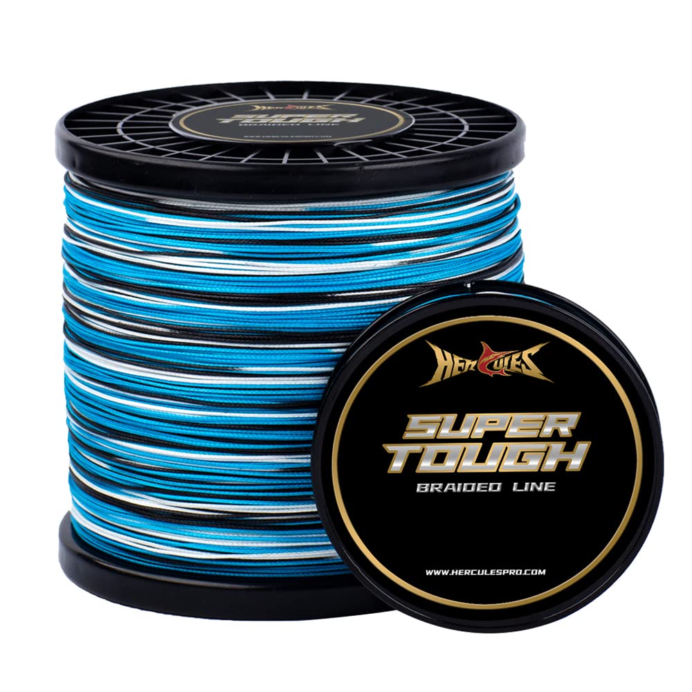 Hercules PE Fishing Line, Super Tough, 4 and 8 Strands, Fine Line, 150m, 300m, 500m, 1000m, 0.1, 0.2, 0.4, 0.6, 0.8, 1.2, 1.5, 2, 3, 4, 5, 7, 8, 12, 14, 16 1号-[15lb/6.8kg-φ0.16mm] 4 knitts-137m-(150yds) camo blue