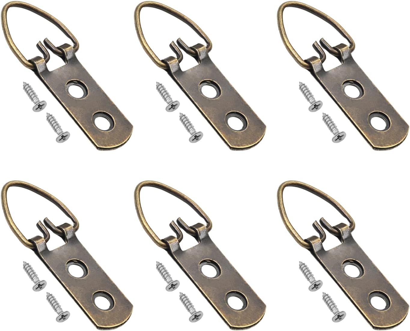 Nails for Hanging Pictures,Picture Hooks 50PCS Ring Picture Frame Buckle 2.13" x 0.63" Bronze Tone Assortment Kit for Home Decoration Picture Frames Photo Hanging Solutions(20Pcs)