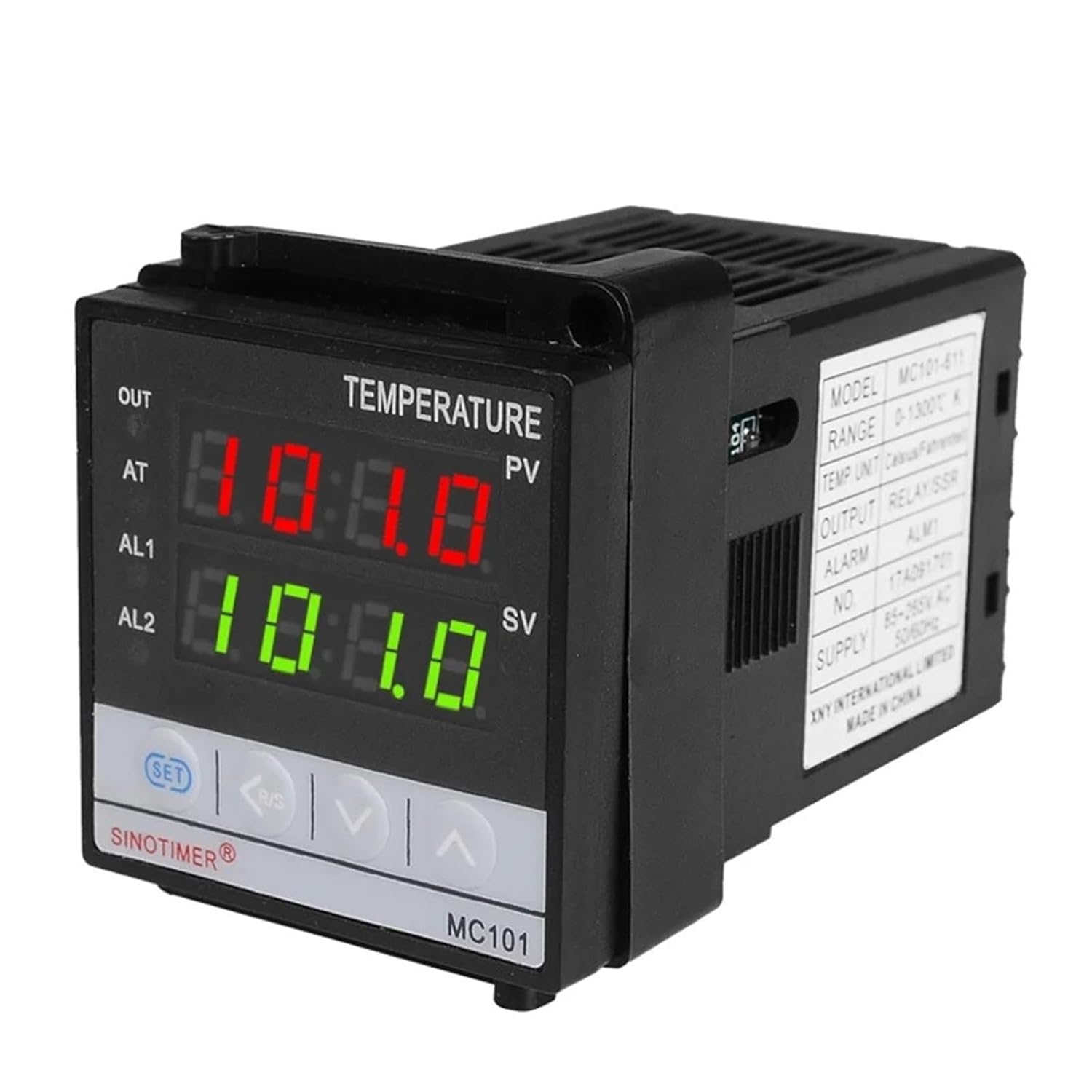Fahrenheit Short Shell Input PT100 K Thermocouple Digital PID Temperature Controller SSR Relay Output for Heat with Alarm MC101(100-240V AC)