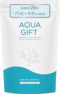 入浴剤 保湿 バスソルト AQUA GIFT アトピーラボ共同開発 アクアギフト 国産 マグネシウム 浴用化粧品 計量スプーン付 ギフト 30回分 400g