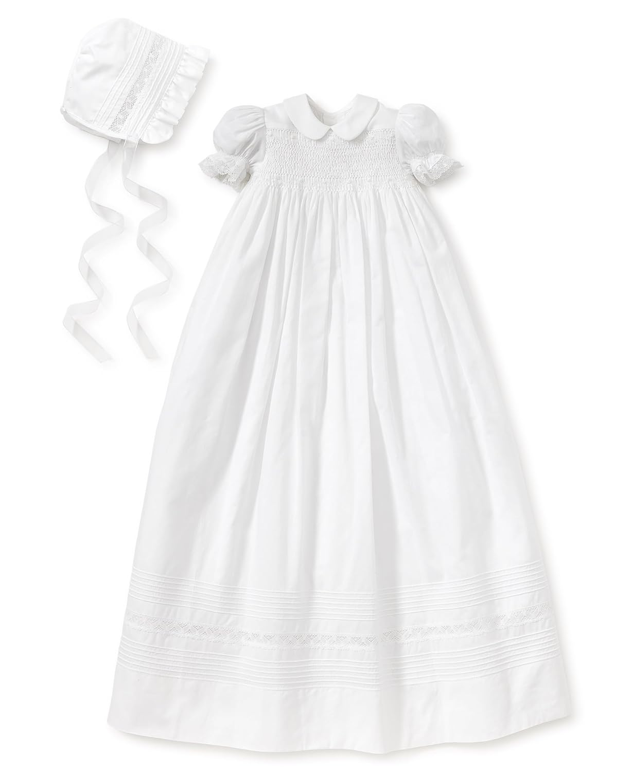 kissy kissy Baby Girls Silene Christening Baptism Gown & Hat Set, White, 6-12 Months