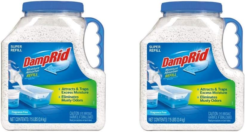 DampRidFG37 Moisture Absorber Refill, 7.5 lb, Fragrance Free 2-Pack