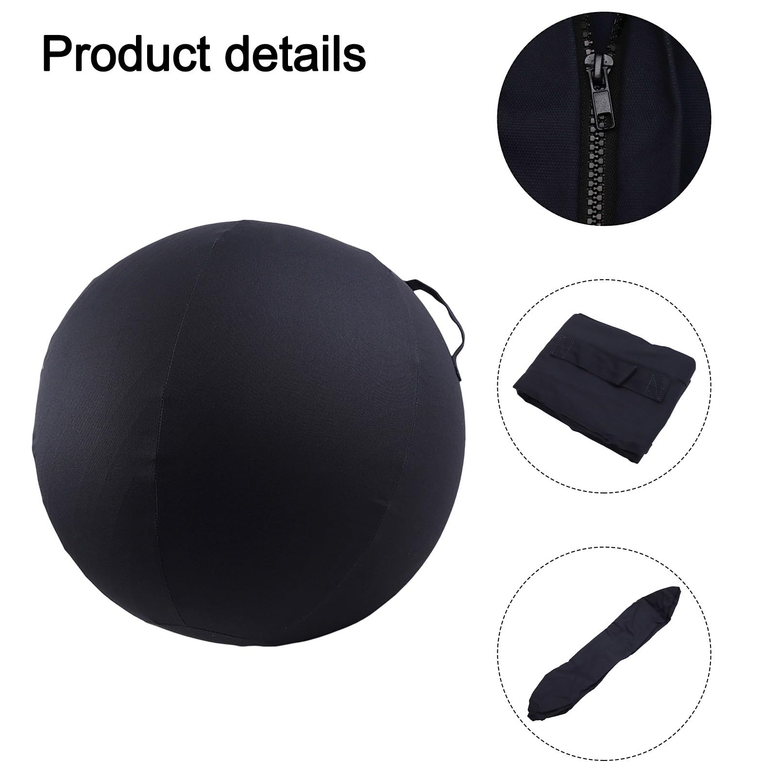 Eawfgtuw Housse de protection pour ballon de yoga, gym, 65 cm, avec poignée de transport résistante à l'usure pour pilates, fitness, entraînement à domicile, sac de rangement pliable, gris