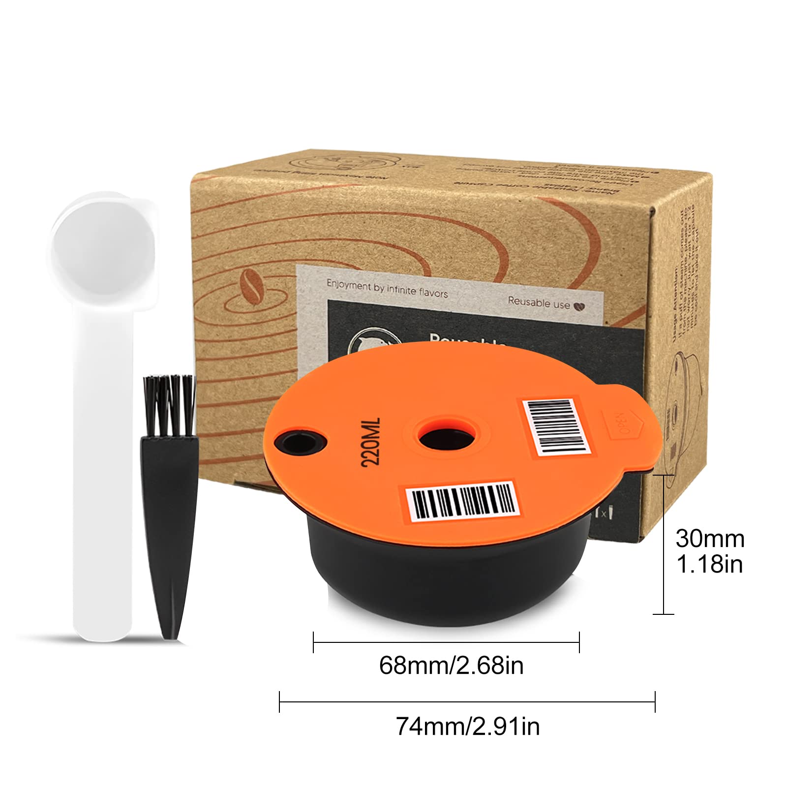 NOTSEKTassimo Reusable Pods, Reusable Tassimo Pods for Bosch Tassimo  Machine, Reusable Coffee Pods Tassimo with Slicone Lid 220ml Readable  Barcode