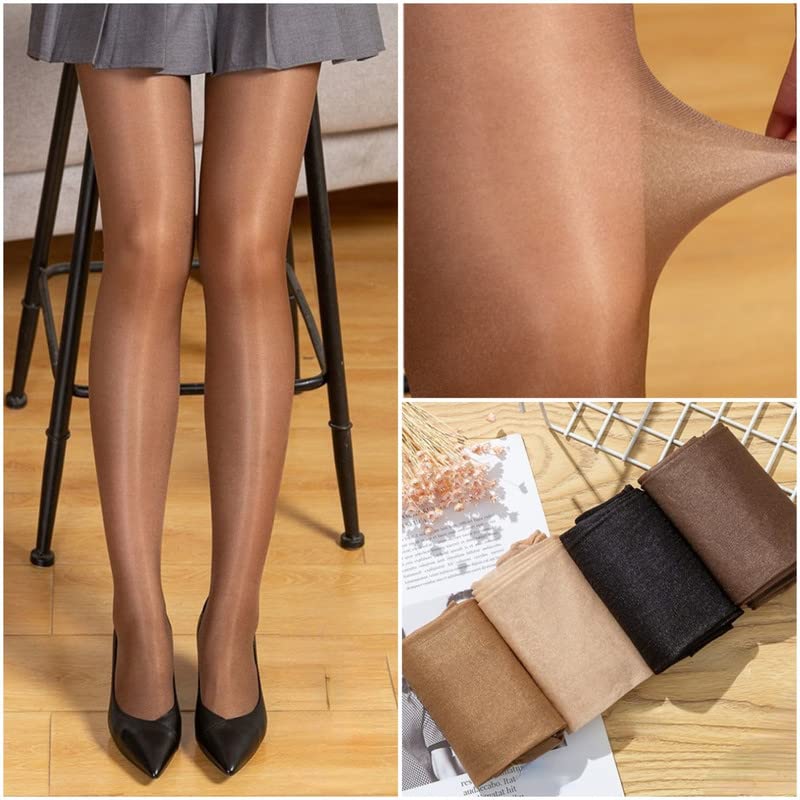 Verdancy Women’s 3 Pairs of Ultra Stretchable Sheer Shimmery Stockings for 264lbs Plus Size High Waist Tights Footed Pantyhose (1 Pair of Coffee, 1 Pair of Black, 1 Pair of Nude, 2XL) - Image 7