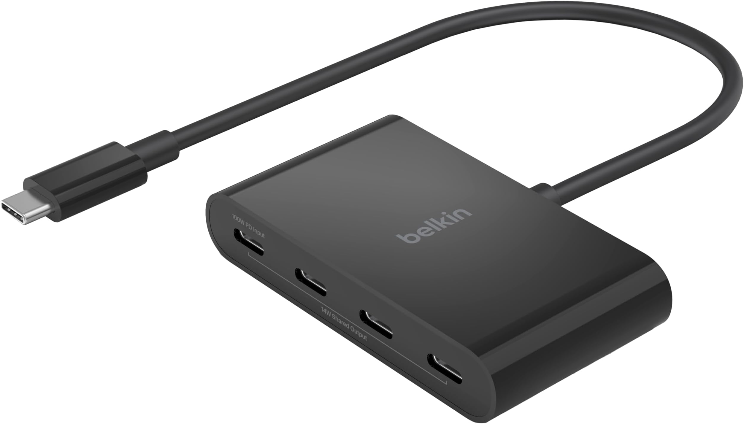 Belkin Connect 4-Port USB-C Hub (4-in-1) 100W PD Type-C Port 10Gbps Ultra Fast Data Transfer with FRS Technology