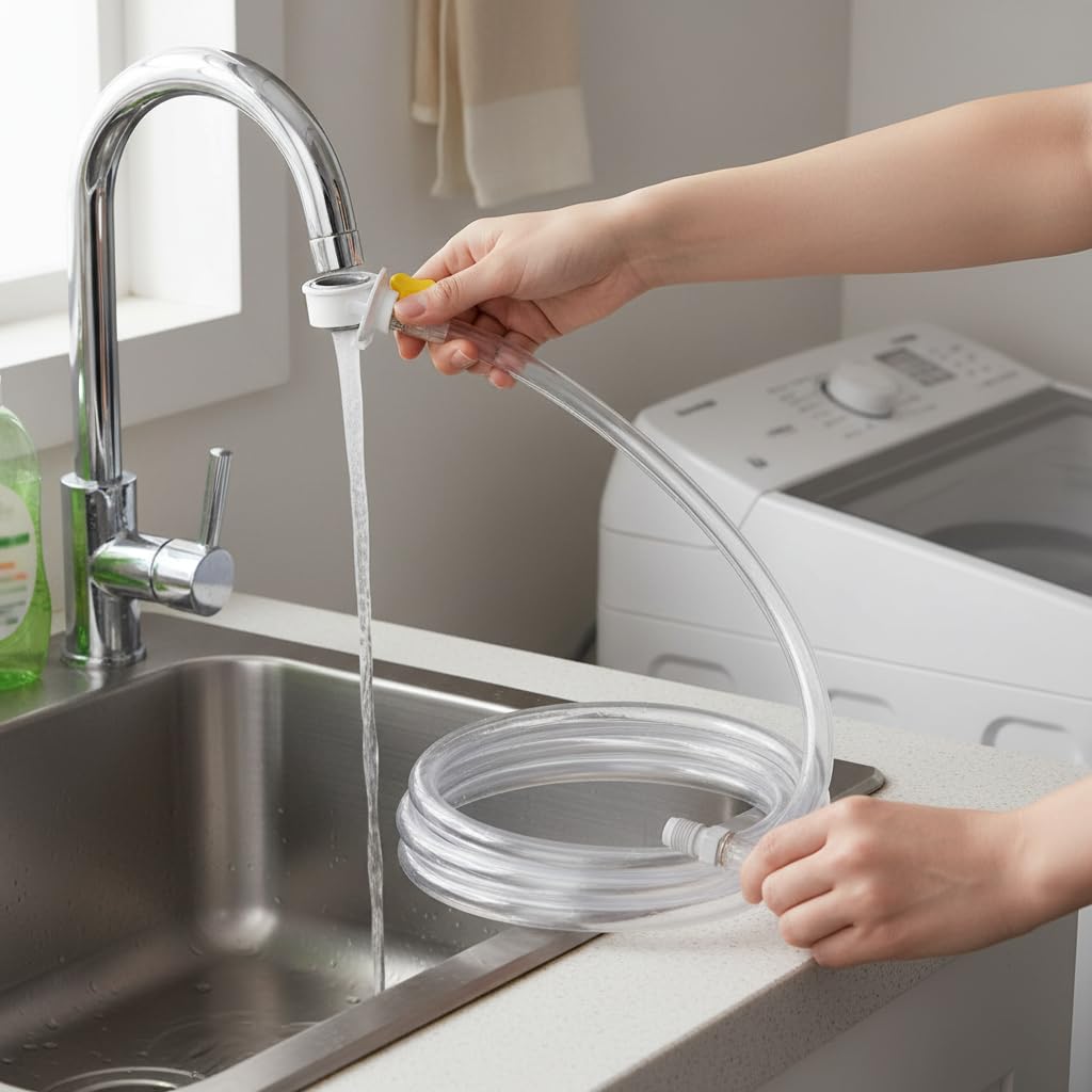 Tubo ' Flessibile in Plastica, Attacco rapido 4 punti + tubo 15m