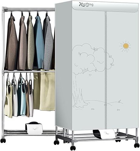 Secadora portátil, secadora de ropa de tubo de bloqueo, secadora eléctrica de 1000 W, secadora portátil plegable de doble capa para apartamentos