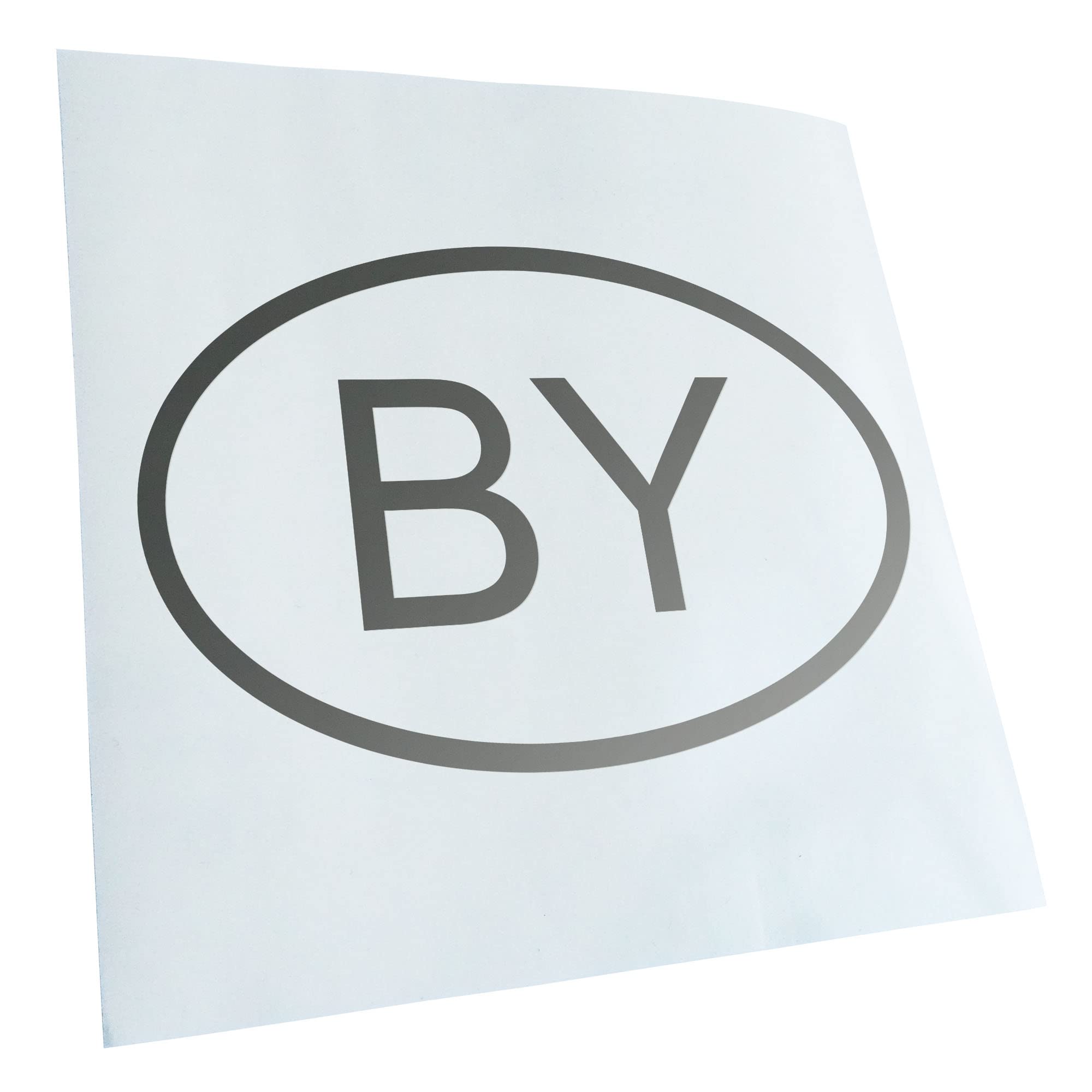 Kiwistar - Car Sticker - Silver - 60 x 40 cm Belarus BY - Rear Window Car Sticker Weatherproof for Car Truck Moped Truck - Sticker Exterior Self-Adhesive Tuning Accessories for Window Vehicle Window