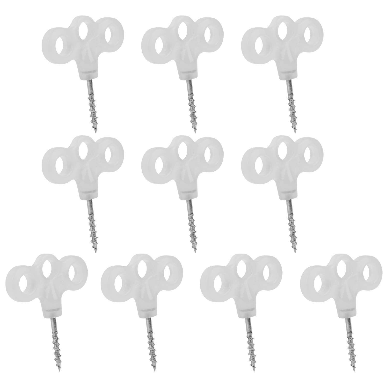 10Pcs Luminous Three Eyes Thread Tent Peg Nails Outdoor Camping Board Screw Plastic Tip