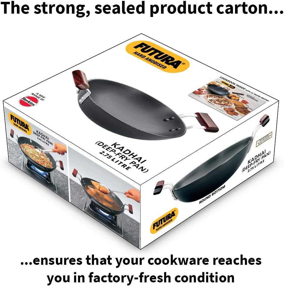 Hawkins Futura Hard Anodised Deep-Fry Pan Black 26Cm