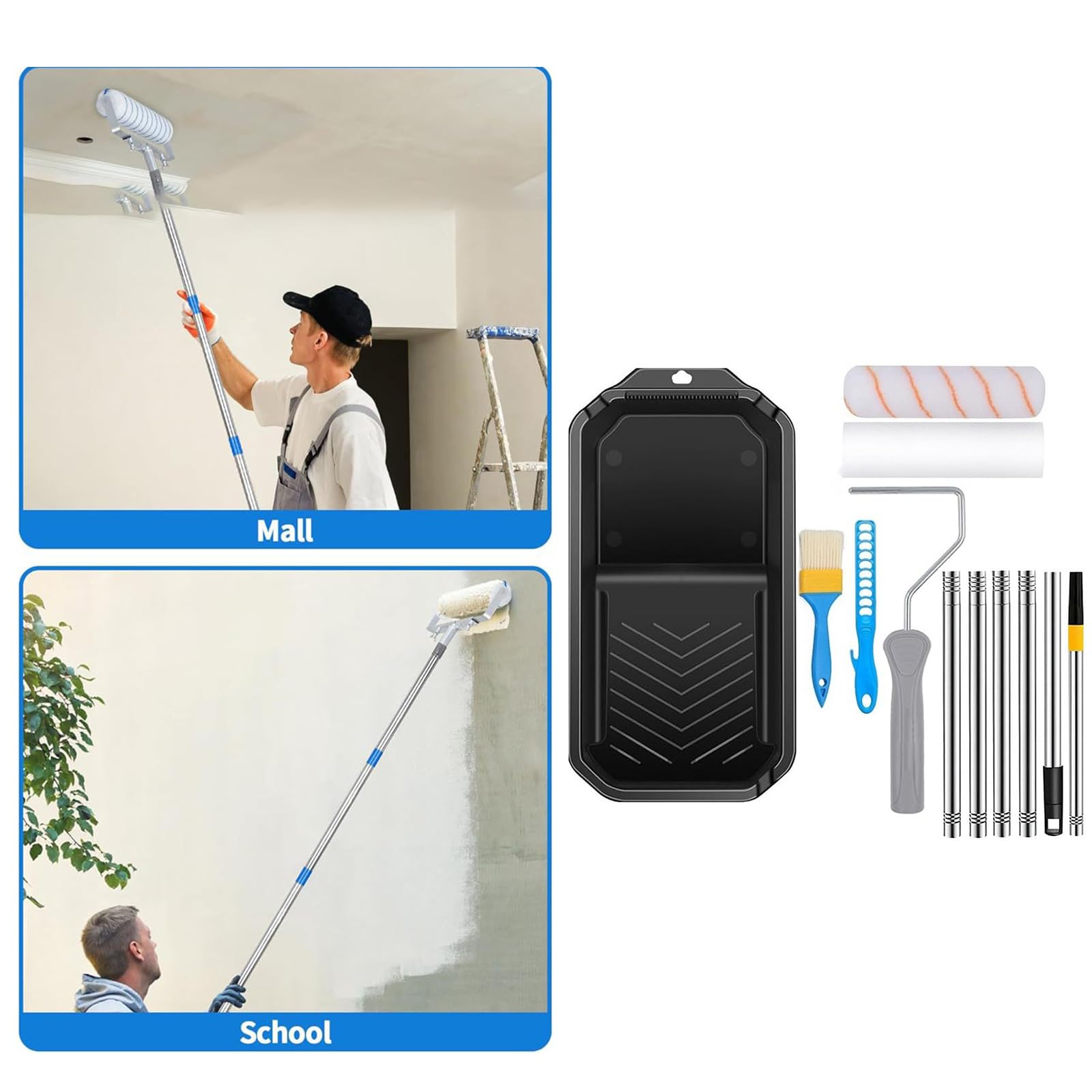 Set piccoli rulli multiuso per pittura con schiuma e design in microfibra Accessorio per strumenti pittura murale per uso quotidiano artigianale e professionale