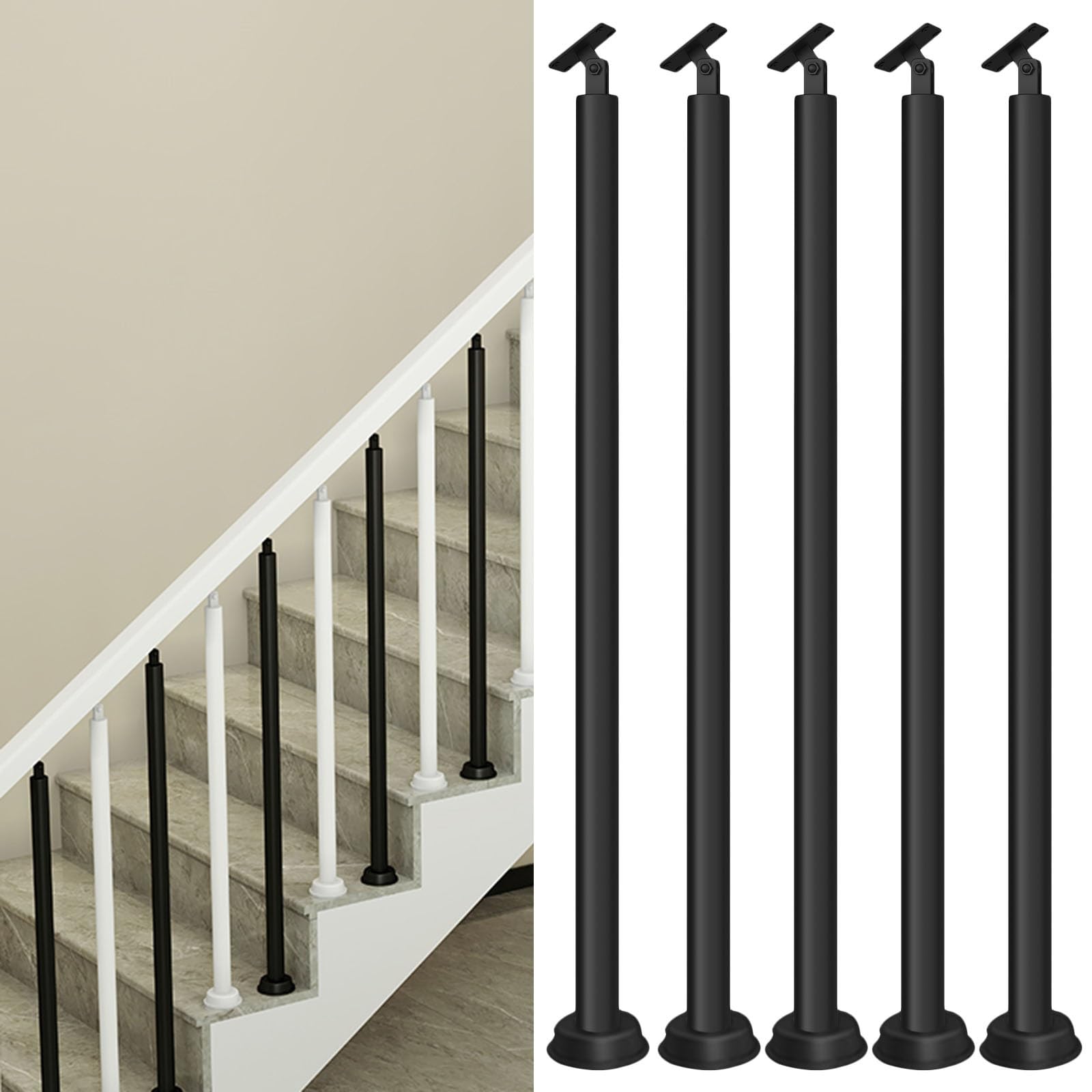 Balustrades d'escalier en fer de haute qualité finition mate